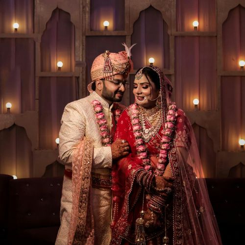 Indian wedding couple portrait