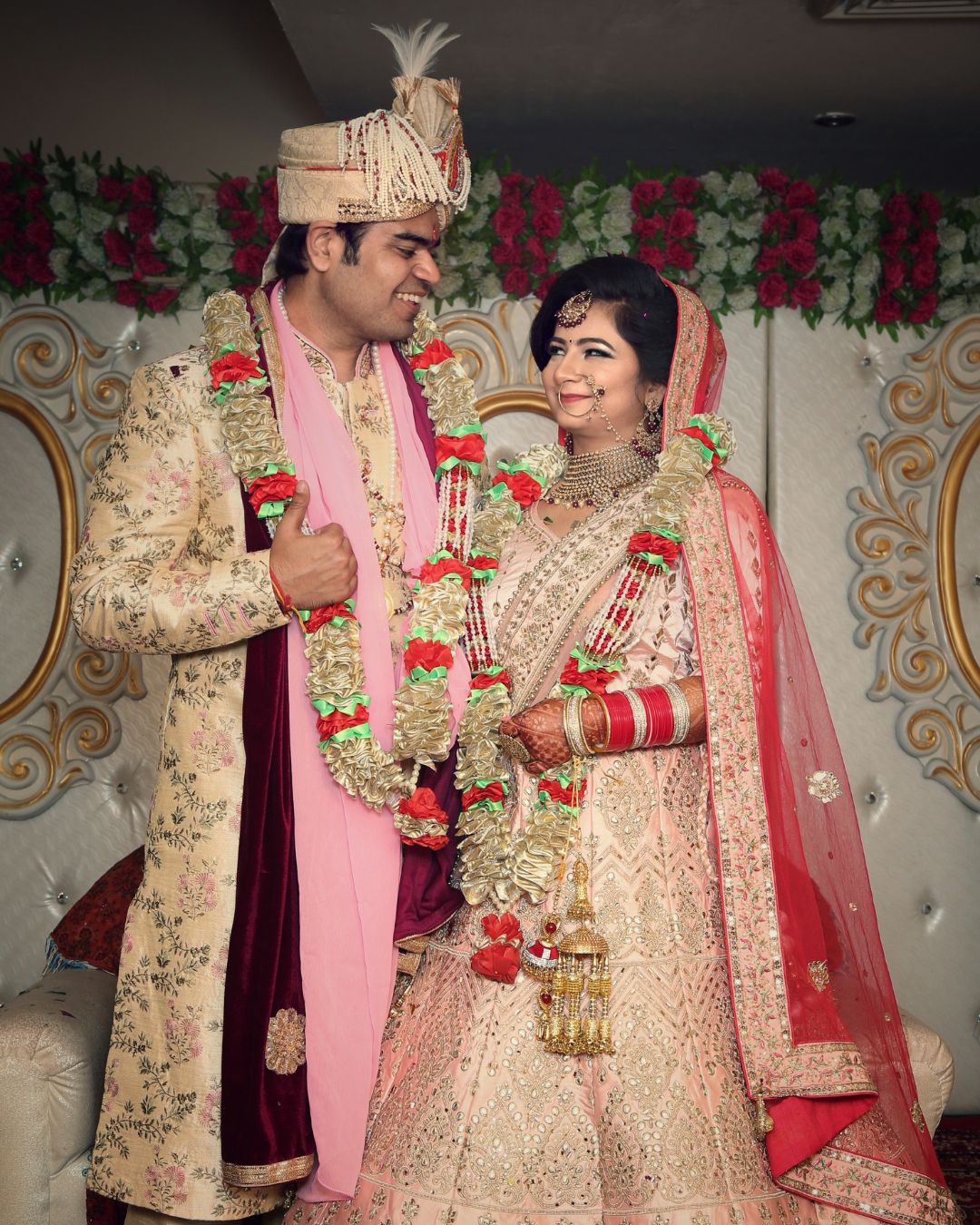 Happy wedding couple photo