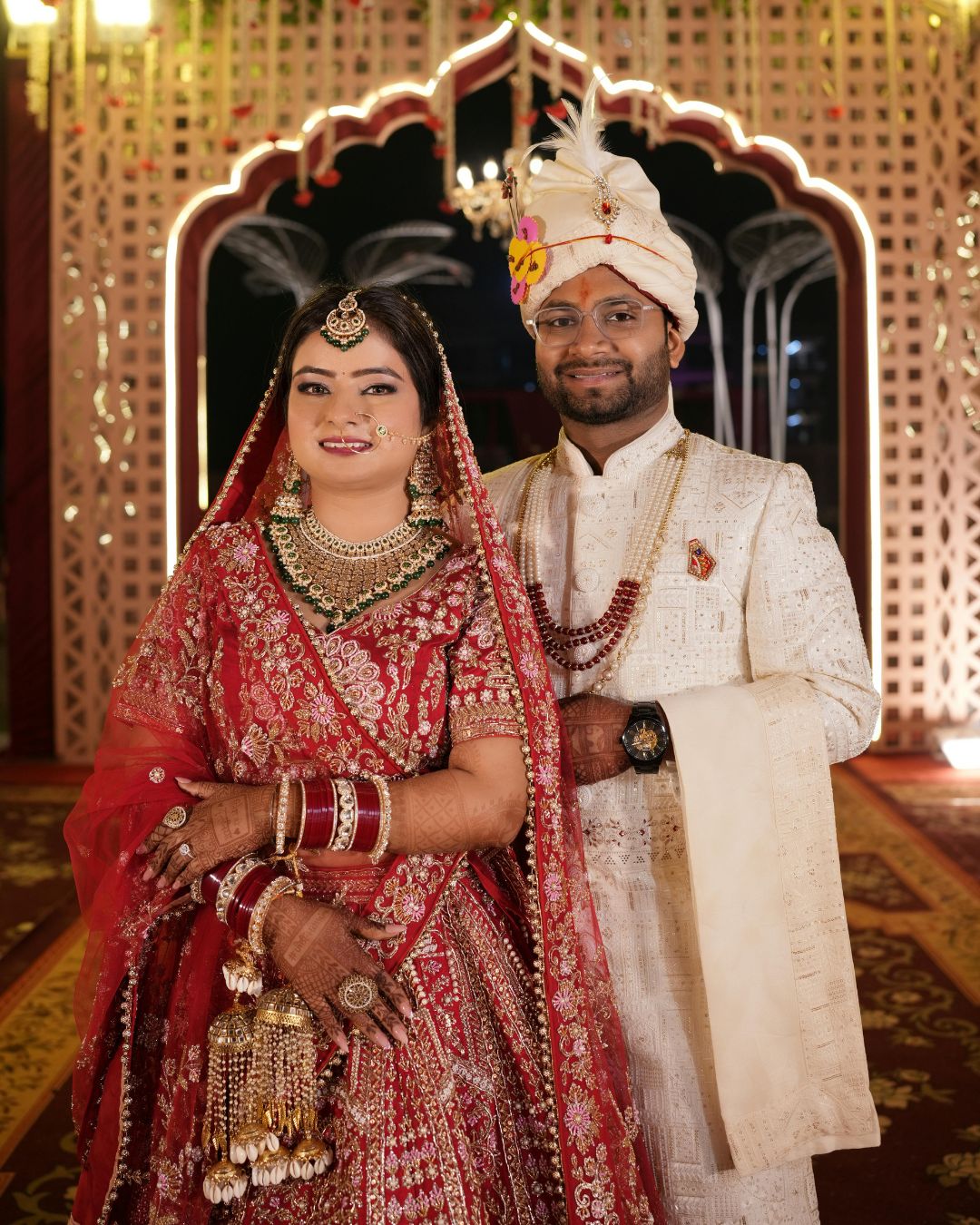 Grand wedding couple portrait